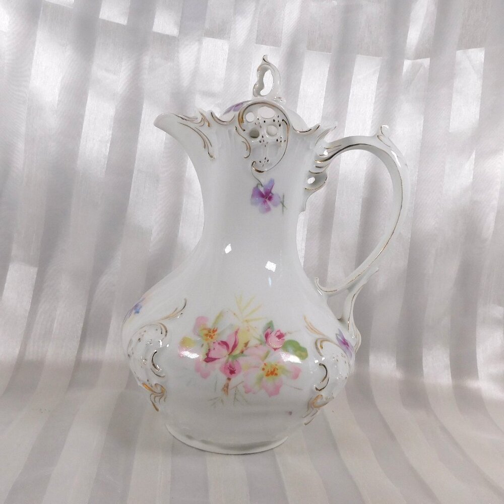 Thun White Floral Chocolate Pot # 26101